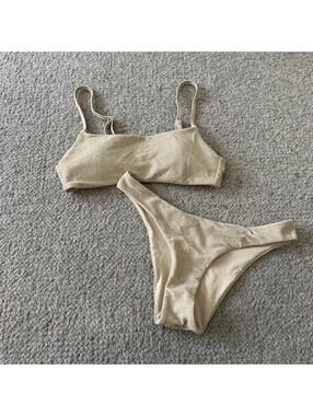 Aerie Women's Gold and Tan Bikinis-and-tankini-set